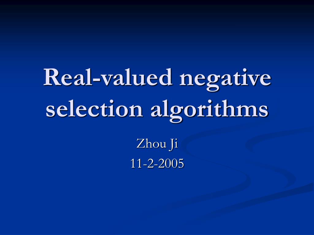 PPT - Real-valued negative selection algorithms PowerPoint Presentation ...