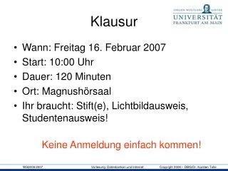 klausur