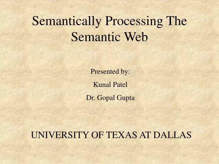 semantically processing the semantic web