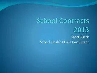 school contracts 2013