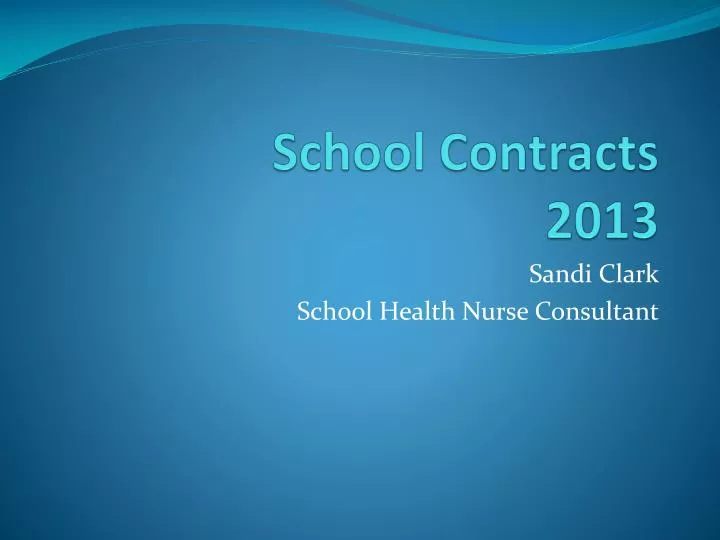 school contracts 2013