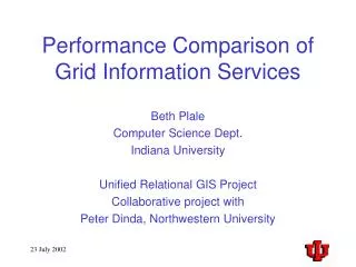 Performance Comparison of Grid Information Services