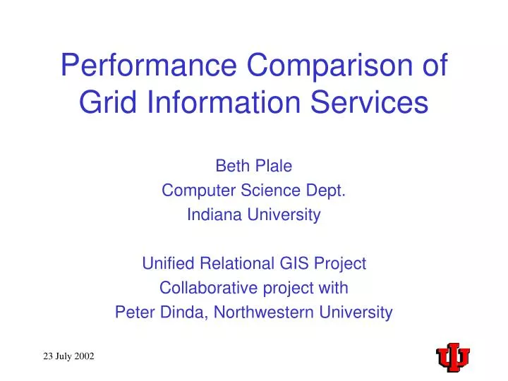performance comparison of grid information services