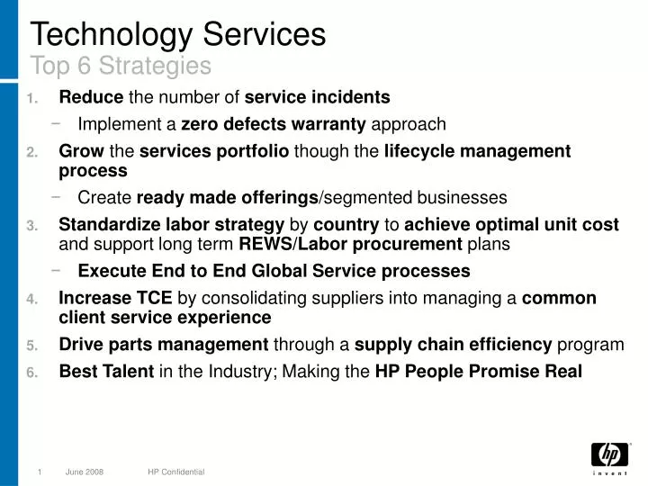 technology services top 6 strategies