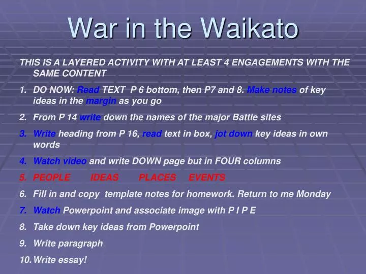 war in the waikato