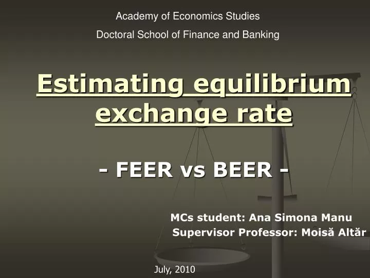 estimating equilibrium exchange rate feer vs beer