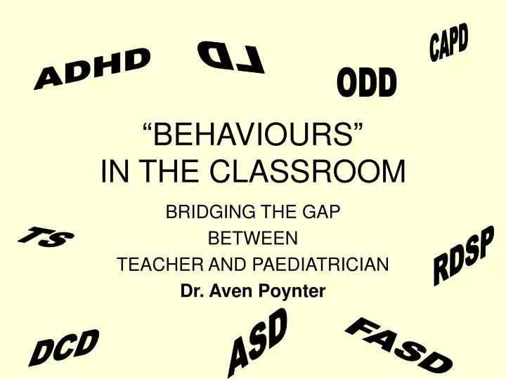 behaviours in the classroom
