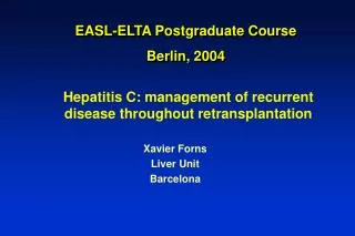EASL-ELTA Postgraduate Course Berlin, 2004