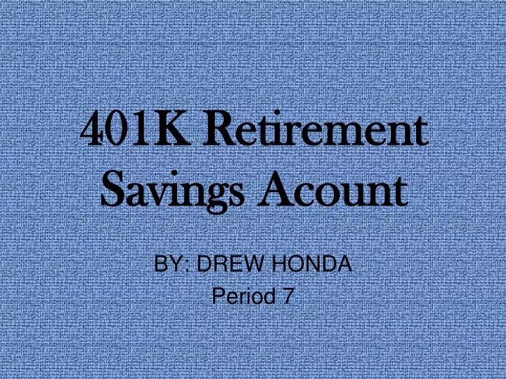 401k retirement savings acount