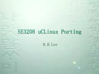 SE3208 uCLinux Porting