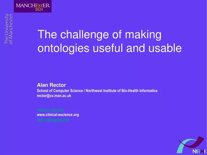 the challenge of making ontologies useful and usable