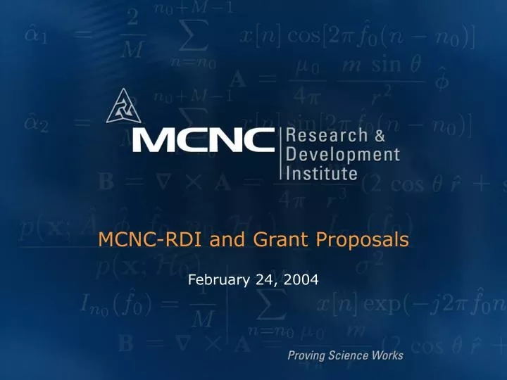 mcnc rdi and grant proposals