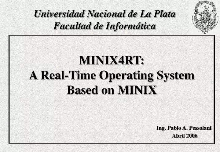 minix4rt a real time operating system based on minix
