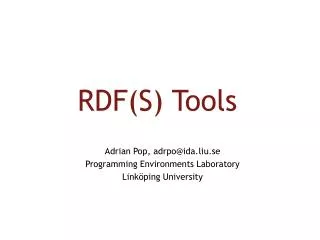 RDF(S) Tools