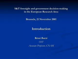 S&amp;T foresight and government decision-making in the European Research Area