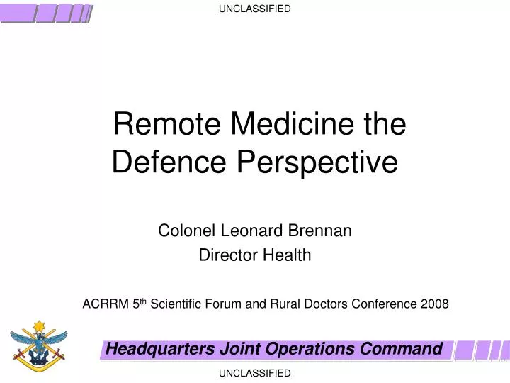remote medicine the defence perspective