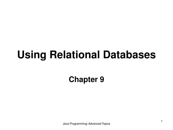 using relational databases