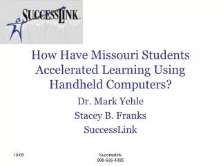 How Have Missouri Students Accelerated Learning Using Handheld Computers?