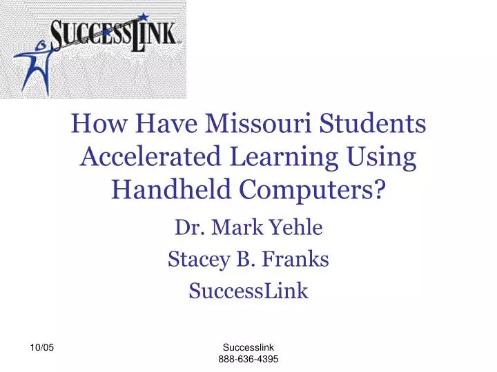 how have missouri students accelerated learning using handheld computers