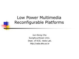 Low Power Multimedia Reconfigurable Platforms