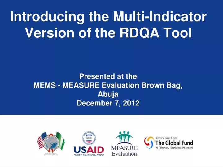 introducing the multi indicator version of the rdqa tool