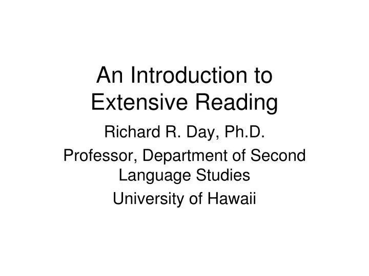 an introduction to extensive reading