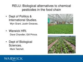RELU: Biological alternatives to chemical pesticides in the food chain