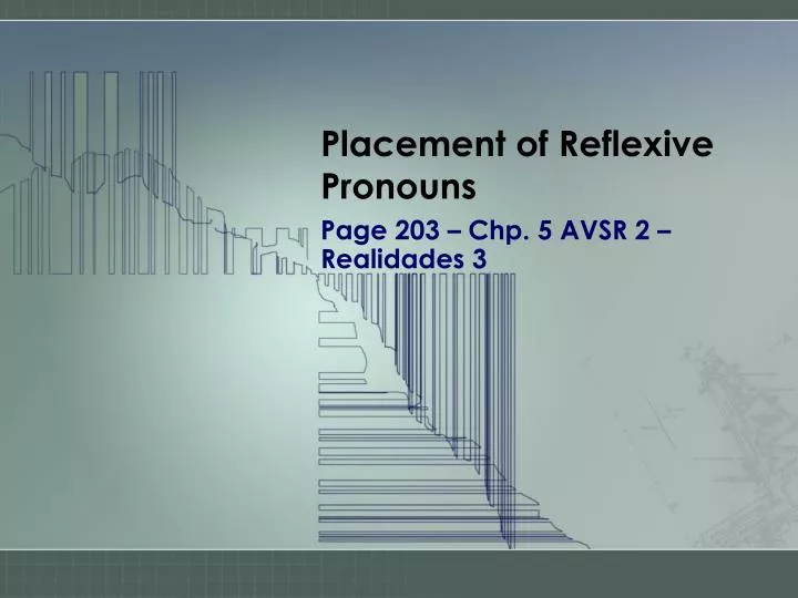 placement of reflexive pronouns