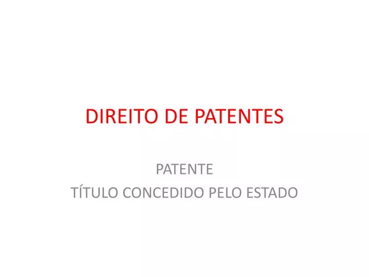 direito de patentes