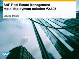 SAP Real Estate Management rapid-deployment solution V2.605