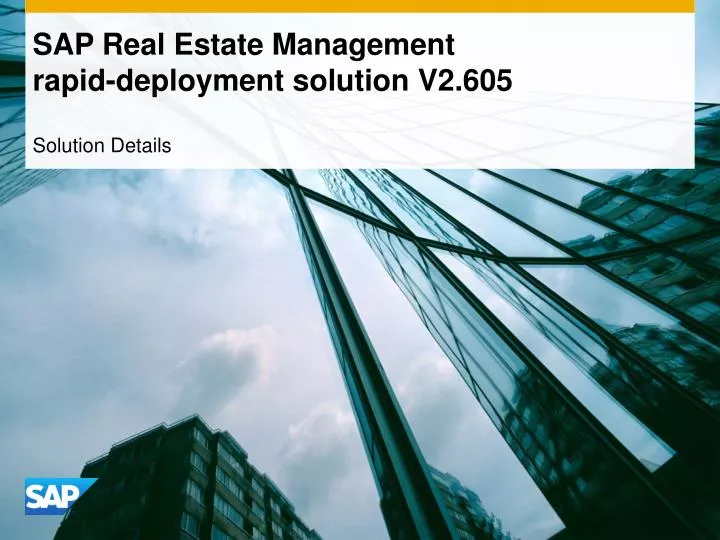 sap real estate management rapid deployment solution v2 605