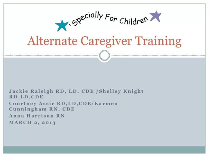 alternate caregiver training
