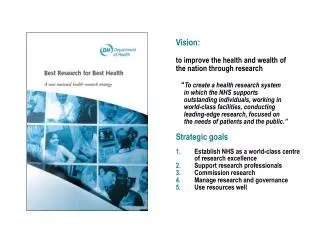 Vision: to improve the health and wealth of the nation through research