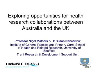 Exploring opportunities for health research collaborations between Australia and the UK