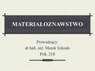 materia oznawstwo