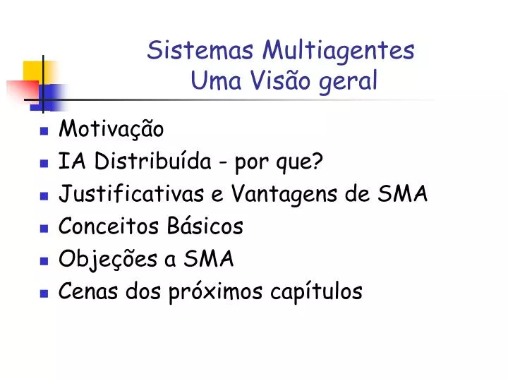 sistemas multiagentes uma vis o geral