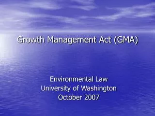 Growth Management Act (GMA)