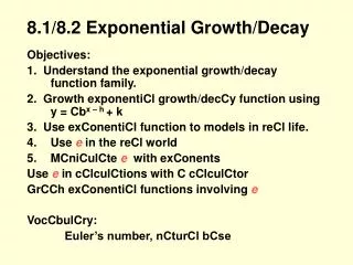 8.1/8.2 Exponential Growth/Decay
