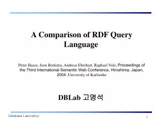 A Comparison of RDF Query Language