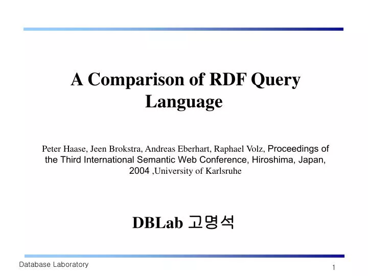 a comparison of rdf query language