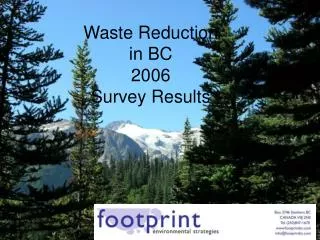 Waste Reduction in BC 2006 Survey Results