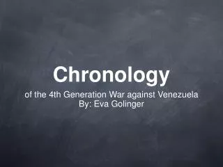 Chronology