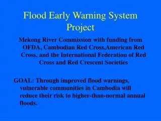 Flood Early Warning System Project