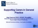 Enhancing Support for Carers in General Practice: A Collaborative Approach - slide 1