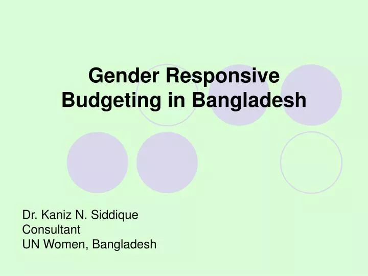 gender responsive budgeting in bangladesh