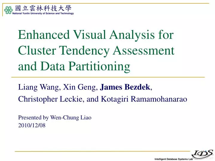 enhanced visual analysis for cluster tendency assessment and data partitioning