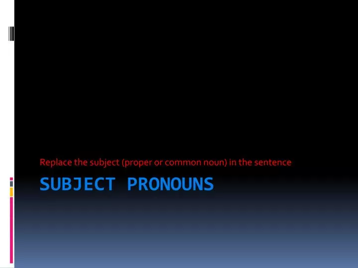 replace the subject proper or common noun in the sentence