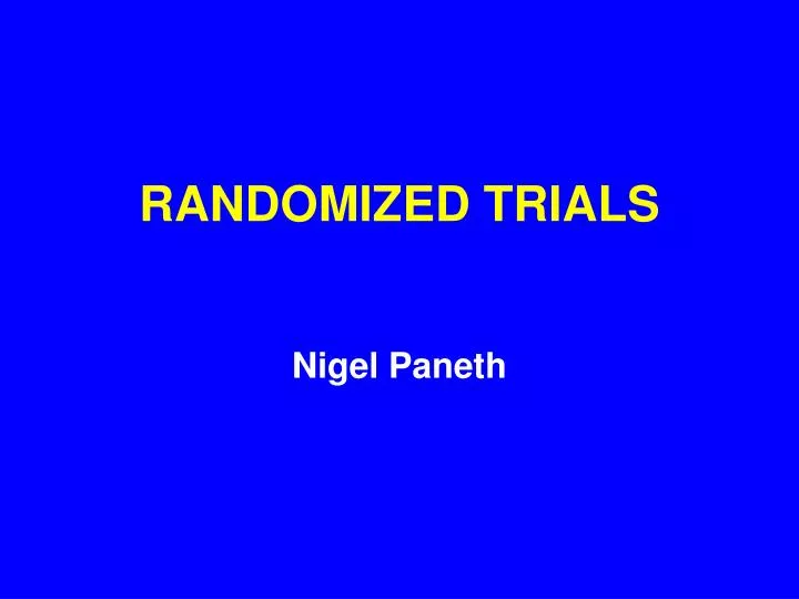randomized trials