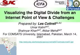 Visualizing the Digital Divide from an Internet Point of View &amp; Challenges