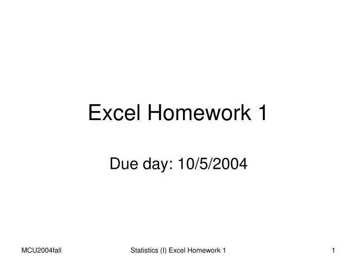 excel homework 1